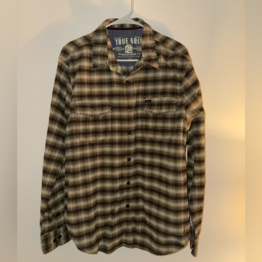 True Grit Men's Checkered Shirt - Brown and Black